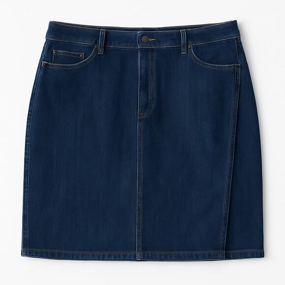 J Jill Denim Skirt Womens Size 12 Dark Wash Straight Knee Length - Picture 2 of 6